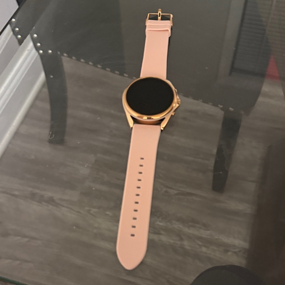 Rose Gold Smartwatch with Pink Strap